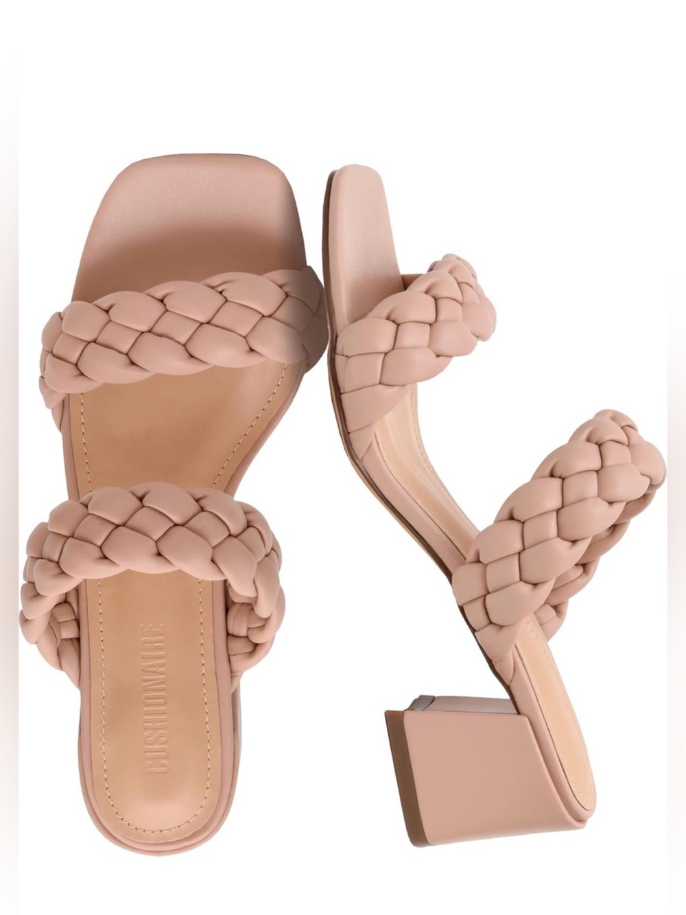 Cushionaire Braided Block Heel Sandals - SZ 10W